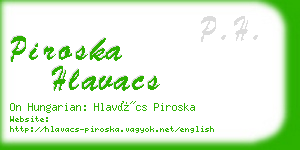 piroska hlavacs business card